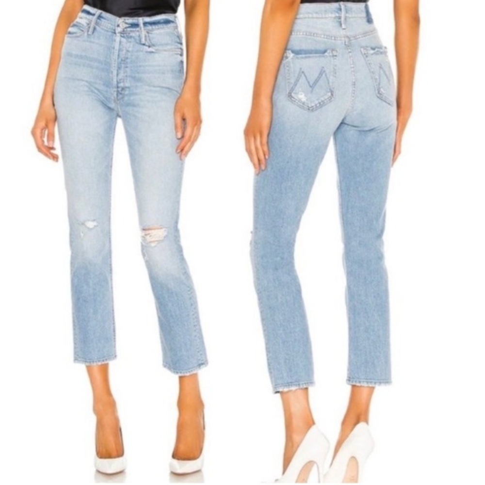 MOTHER The Dazzler Button Fly Ankle Straight Jeans In Really Intoxicated